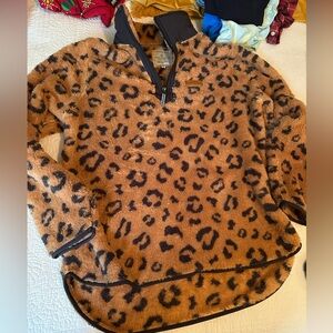 Simply Southern Leopard Print Fleece Pullover